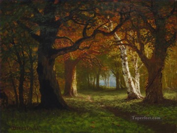 BOSQUE CERCA DE SARATOGA American Albert Bierstadt paisaje de árboles Pinturas al óleo